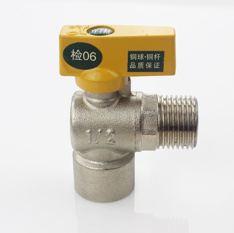 1Pc 1/2" BSP Male Female Triangular Angle Valve High Flow Natural Fuel Gas LPG Water Heater 1.6Mpa -20C to 100C Degree
