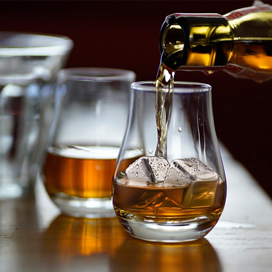 Edelstahl Eiswürfel Whisky Wein Chilling Stein Für Wodka Champagner Würze Mehrweg Kühler Für Bar Werkzeuge Set