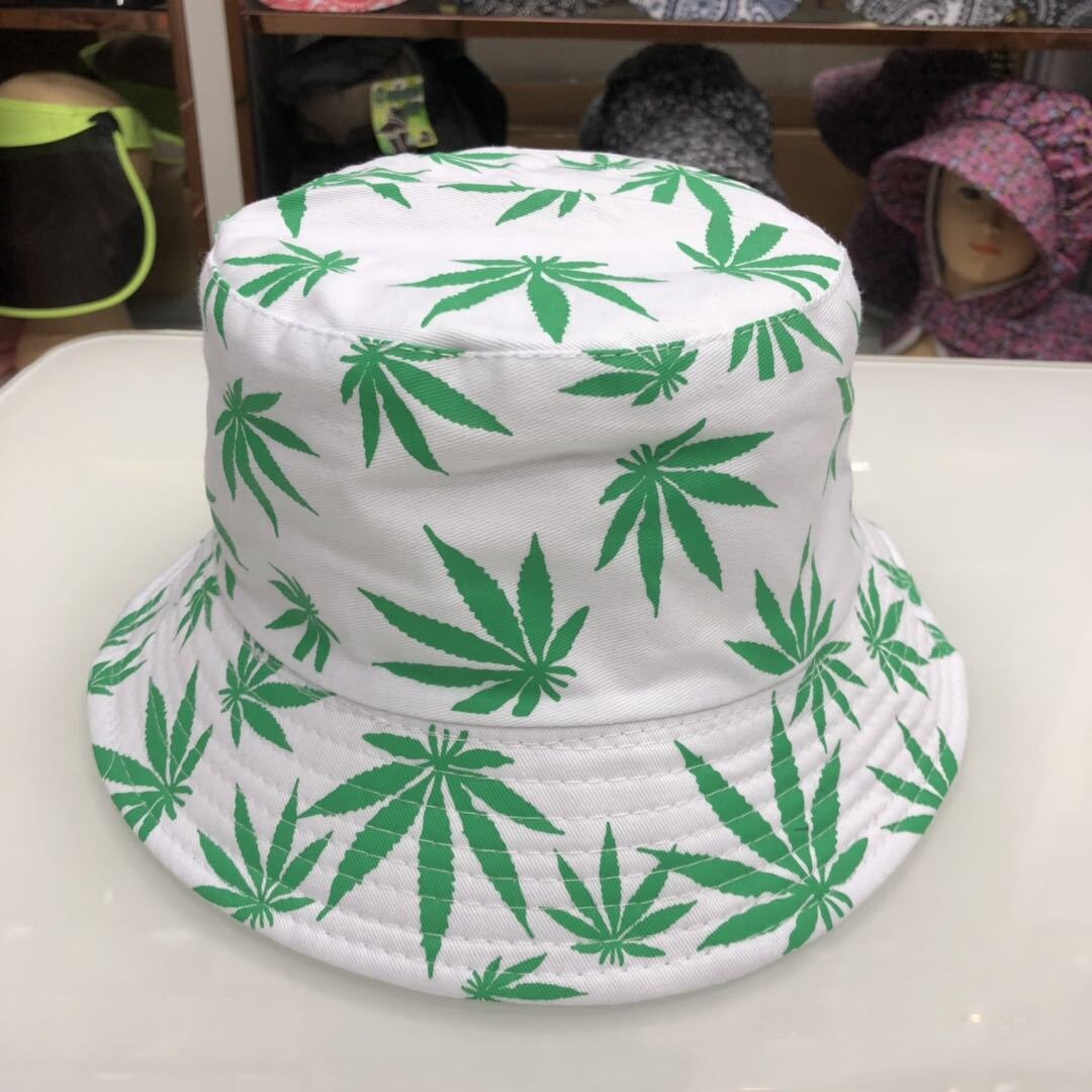 Sombrero con forma de cubo para hombre y mujer, gorra de hoja de arce con forma de cubo para hombre y mujer, gorro de Hip Hop callejero, gorros planos de hoja de verano, sombreros deportivos de pescador, Unisex, 1 Uds.: F