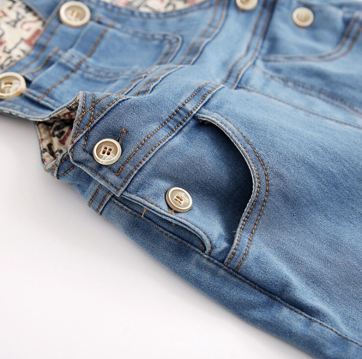 80-altura 100 centímetros novo 2019 primavera meninos meninas denim calça jeans crianças denim macacão de bebê menino geral calças de brim da menina