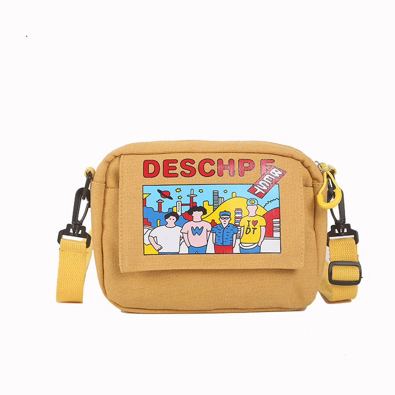 Messenger Bags for Women Brand Cartoon Students Canvas Female Simple Zipper Handbags Shoulder Bags