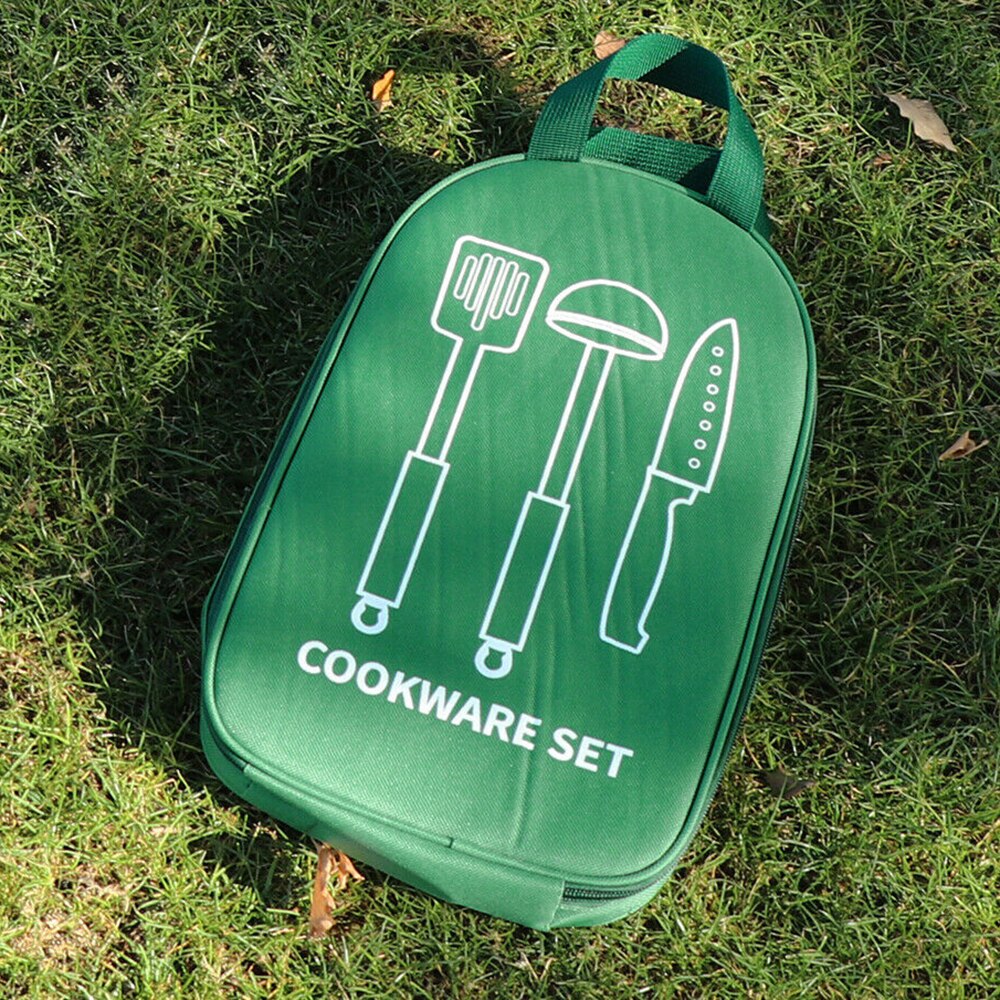 Camping Cookware Storage Bag Kitchen Cooking Utensil Organizer Portable BBQ Storage Bag Travel Tableware Storage Box Bag Pouch