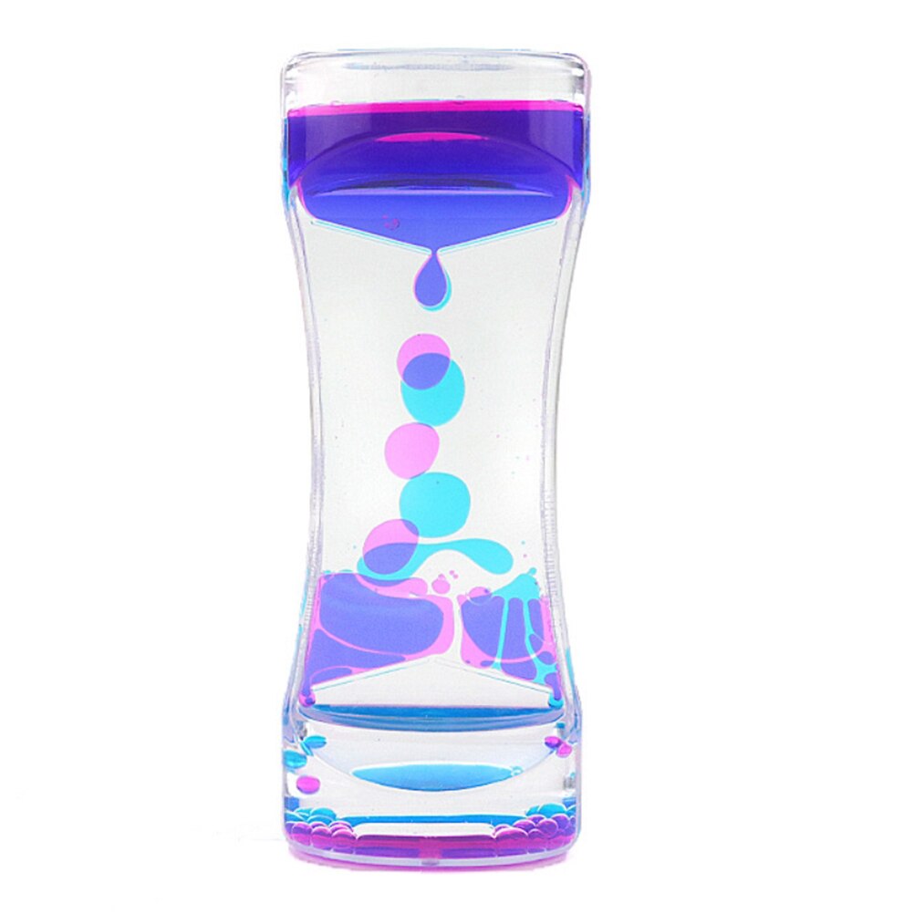 2Pcs Kleurrijke Liquid Timer Zandloper Taille Vorm Olie Zandloper Vloeibare Motion Bubble Bureau Kinderen Speelgoed Volwassenen Woondecoratie: Blue-pink