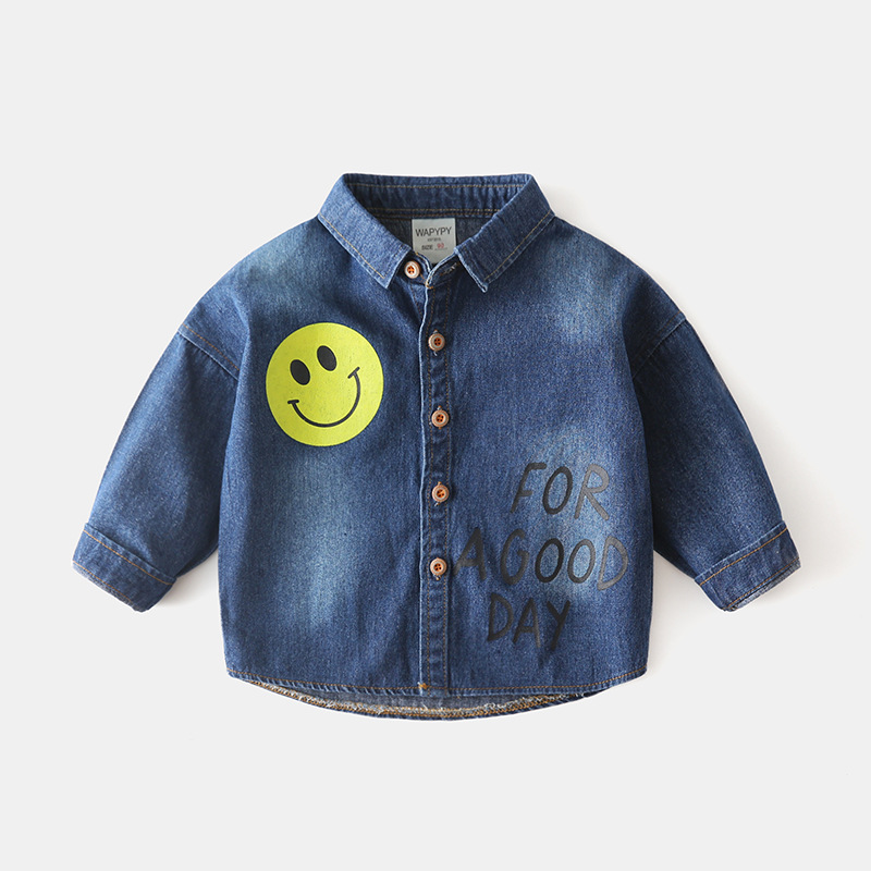 Nouveaux garçons chemise bébé dessin animé Smiley chemise automne vêtements pour enfants