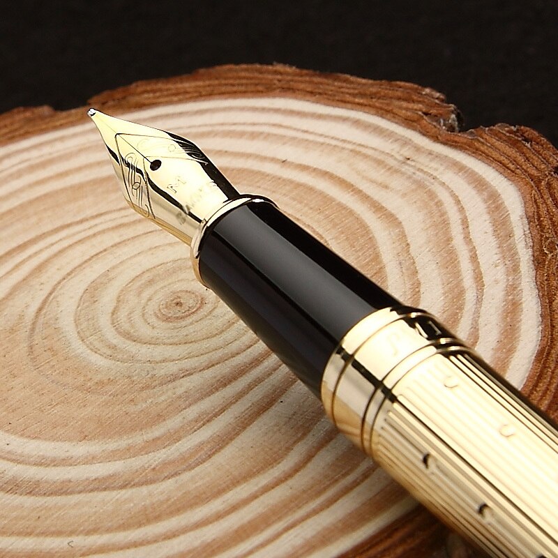 Luxury Band Fountain Pen Gold Silver Clip Optional Metal Writing Name Pens for Men Women Business Office Stationery