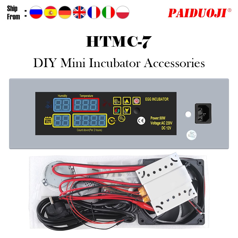 Controlador de incubadora de huevos de HTMC-5, sistema de calefacción, Motor de ventilador, accesorio de HTMC-7, DIY