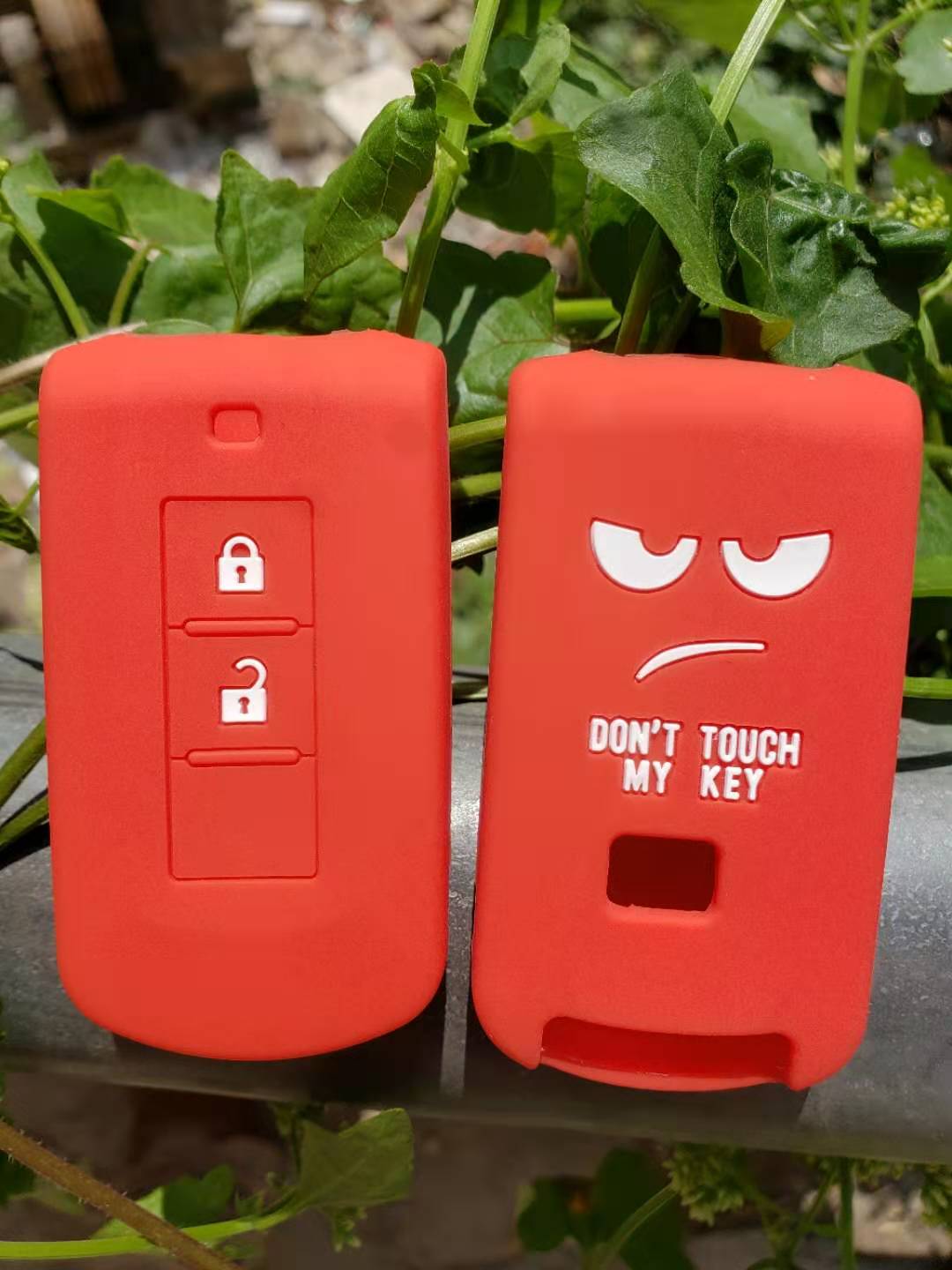 Keyless Go Remote Fob Case Voor Mitsubishi Asx Outlander Lancer Siliconen Tas Houder: Rood