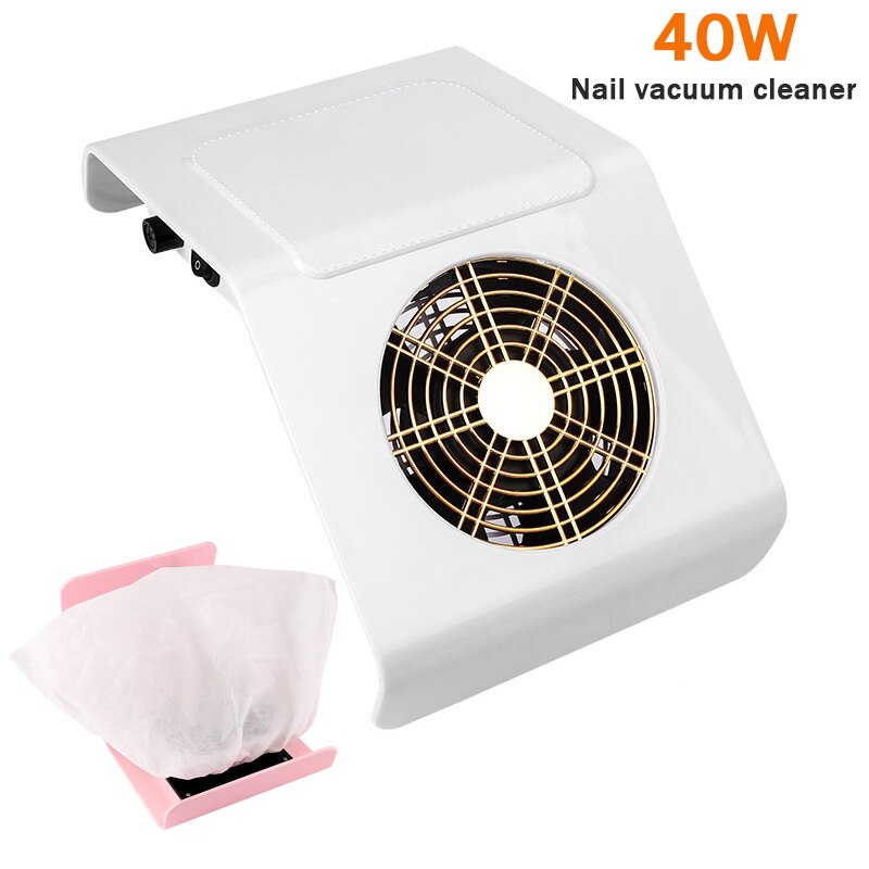 80w kraftige neglelampe negle støvsamler to i én kunst salon neglelampe og samler støvsuger negle manicure værktøjer: 40w- hvide