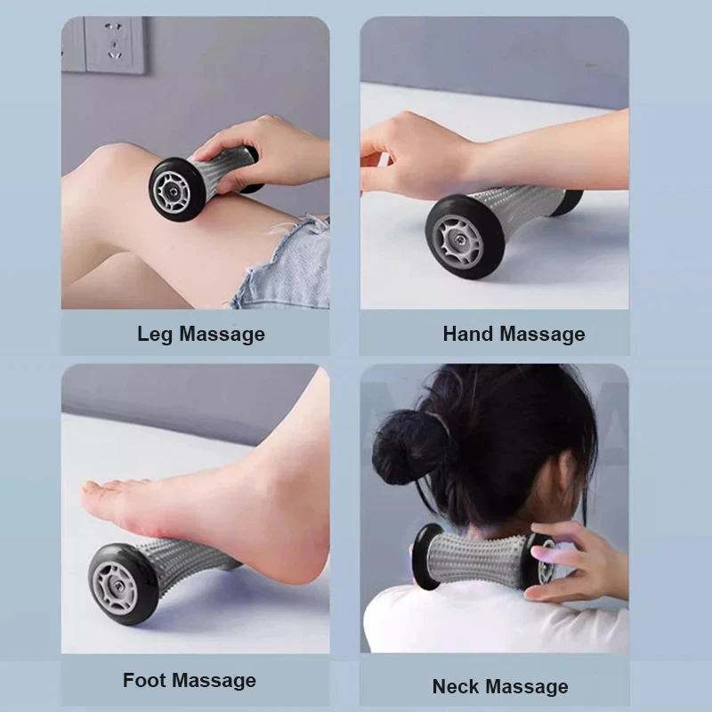 Draagbare Voetmassage Roller Fascia Roller Full Body Spierhandleiding Massage Arm Rug Been Nek Ontspanningsapparaat
