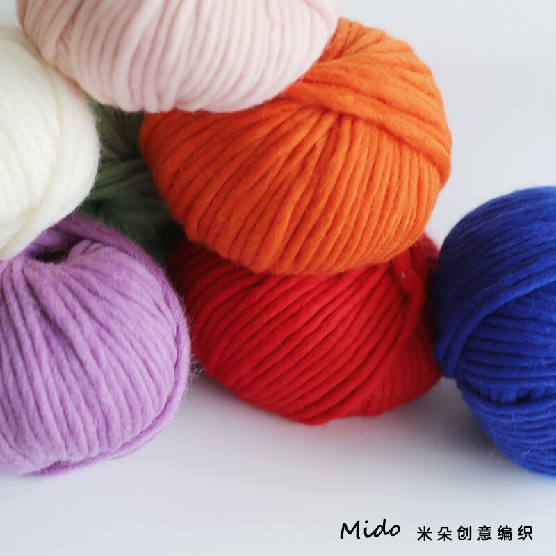 6mm Natural Merino Wool Chunky Yarn Felt Wool Roving Soft Yarn for Spinning Hand Knitting Spin Yarn Winter Warm Free Needle 150g