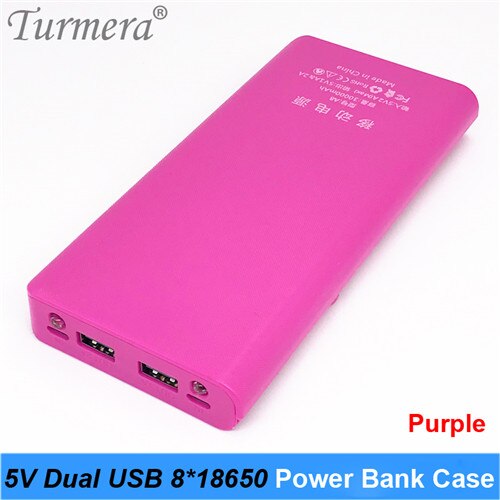 корпус для повербанка 5V Dual USB 8*18650 Power Bank Battery Box Mobile Phone Charger DIY Shell Case Suggest: purple