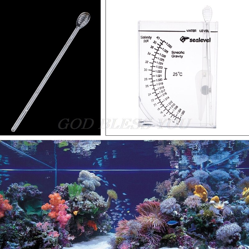 Marine Hydrometer Reef Fish Tank Aquarium Water Salinity Specific Gravity Test