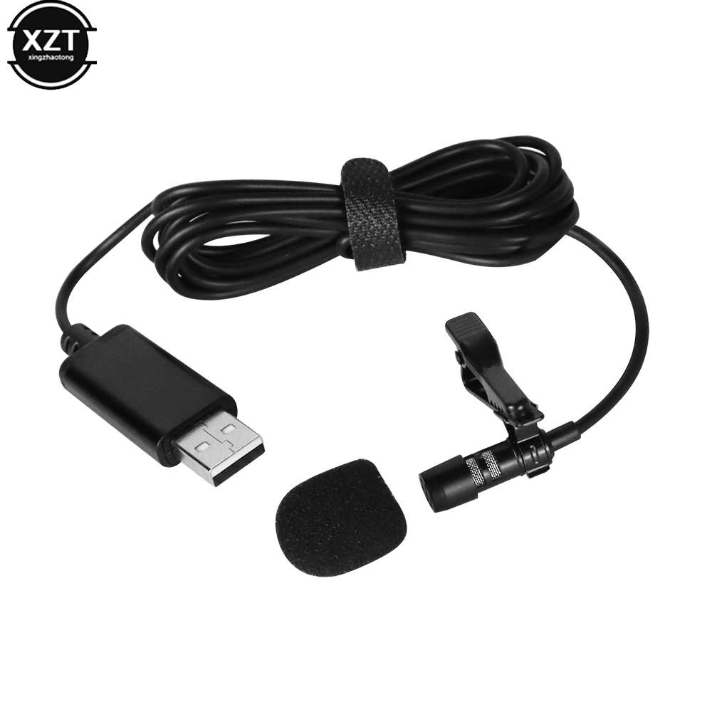 200 cm draagbare mini-USB-microfoon clip-on omnidirectionele stereomicrofoon voor laptop live-opname camera geluidskaart professioneel: WHITE