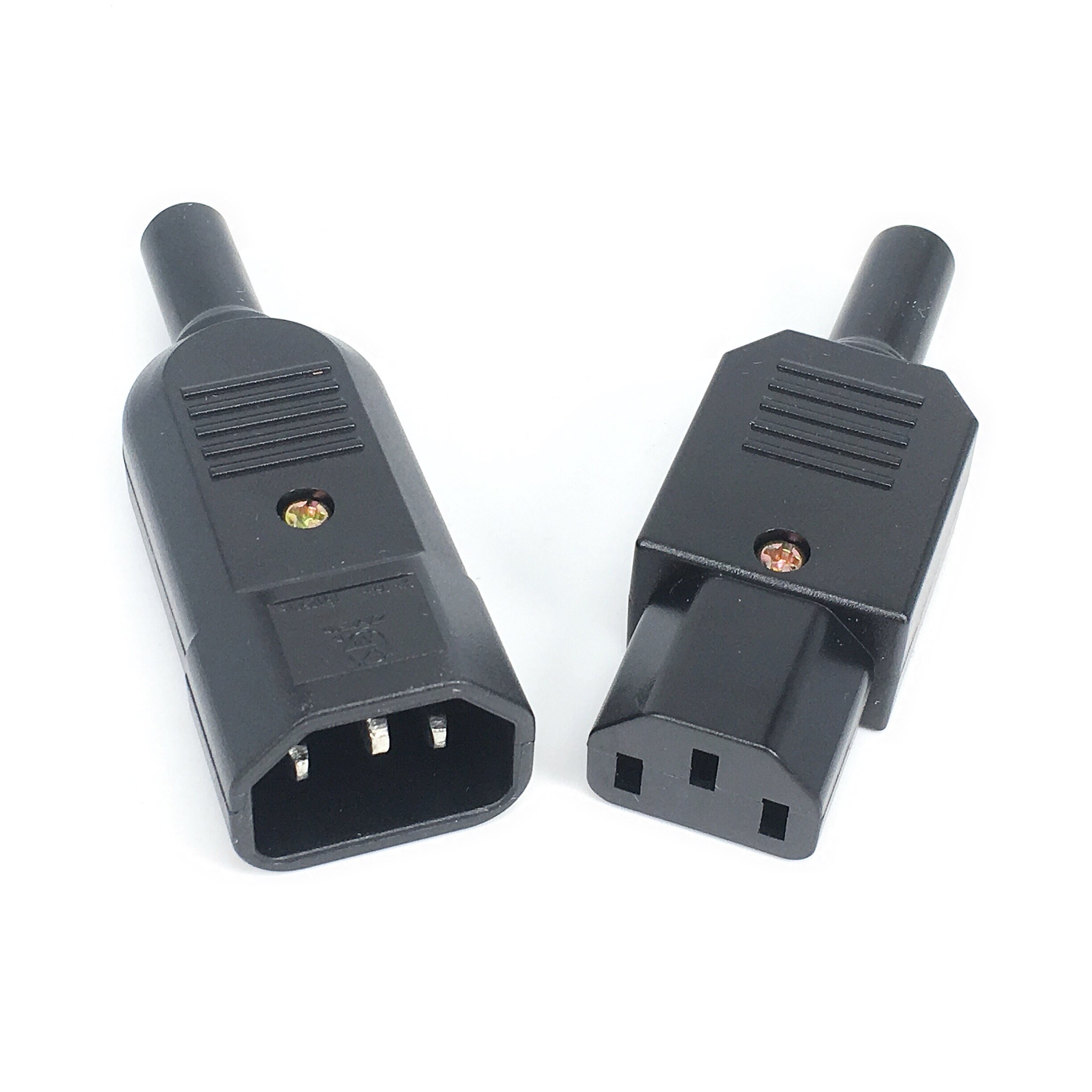 IEC Socket Straight Cable Plug Connector C13 C14 16A 250V Black Female&male Plug Rewirable Power 3 Pin Connector IEC Socket Str: green