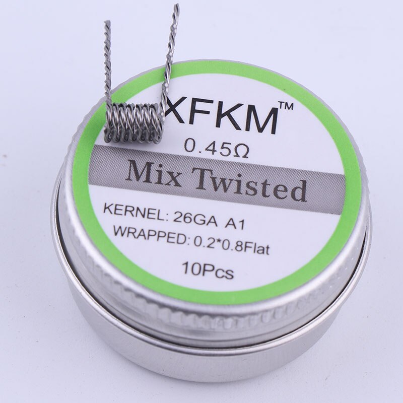 XFKM a1 316 Piatto Filo Ritorto Fused Clapton Bobine Alveare Premade Filo Avvolto Alien Mix Torsione Quad Tigre Riscaldamento Rda bobina: mix twisted