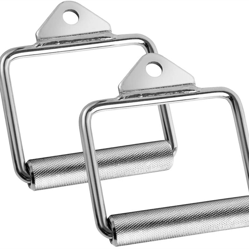 Double D-Handle Pulley Cable Machine Attachment Weight Lifting Hand Grips Heavy Duty Gym Home Lat Pull Down Rowing D Bar: Beige