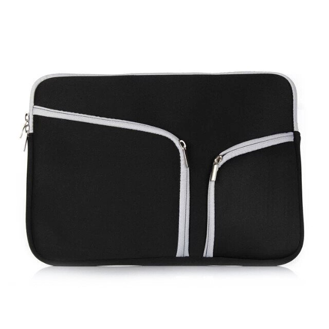Laptop Sleeve For Macbook Pro Air Retina 11 12 13 15 inch Notebook Bag Pouch Double Pocket Zipper A1706 A1707 A1770 A1932: Black / For Macbook 15 inch