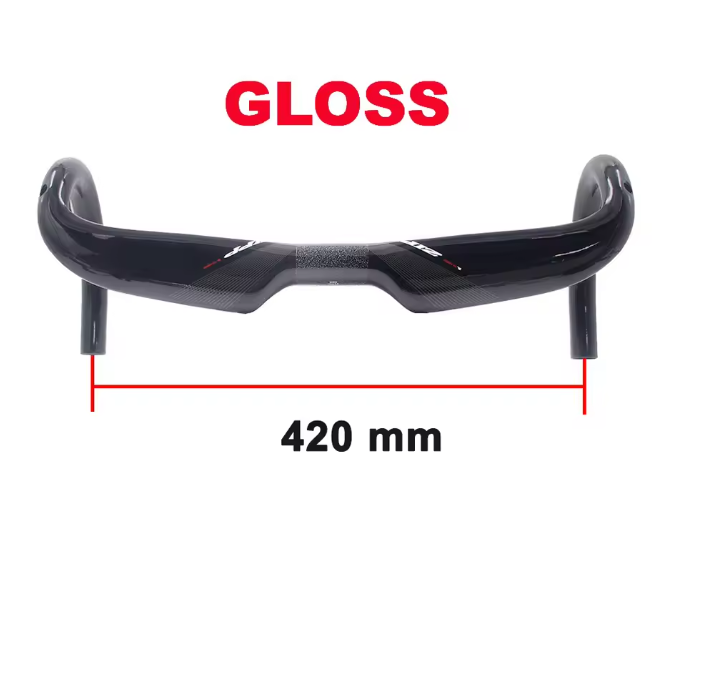 Cykelstyr i fuld carbon ud racercykel styr frempind spille mat glans carbon styr 400/420/440mm: Gul