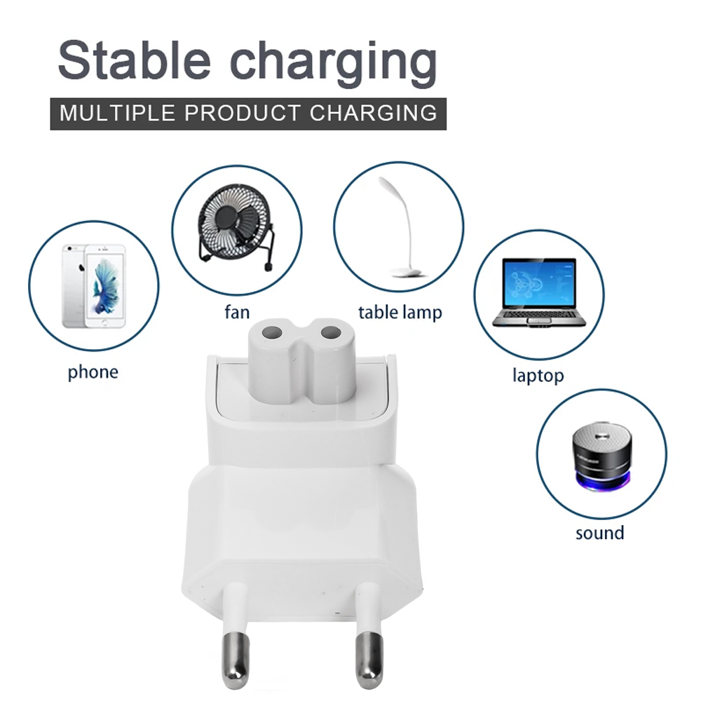 5/1Pack EU AC Power Plug Adapter Travel Wall Outlet Converter Duck Head for MacBook MagSafe 45/60/85W for IPad 10W/12W Adapters