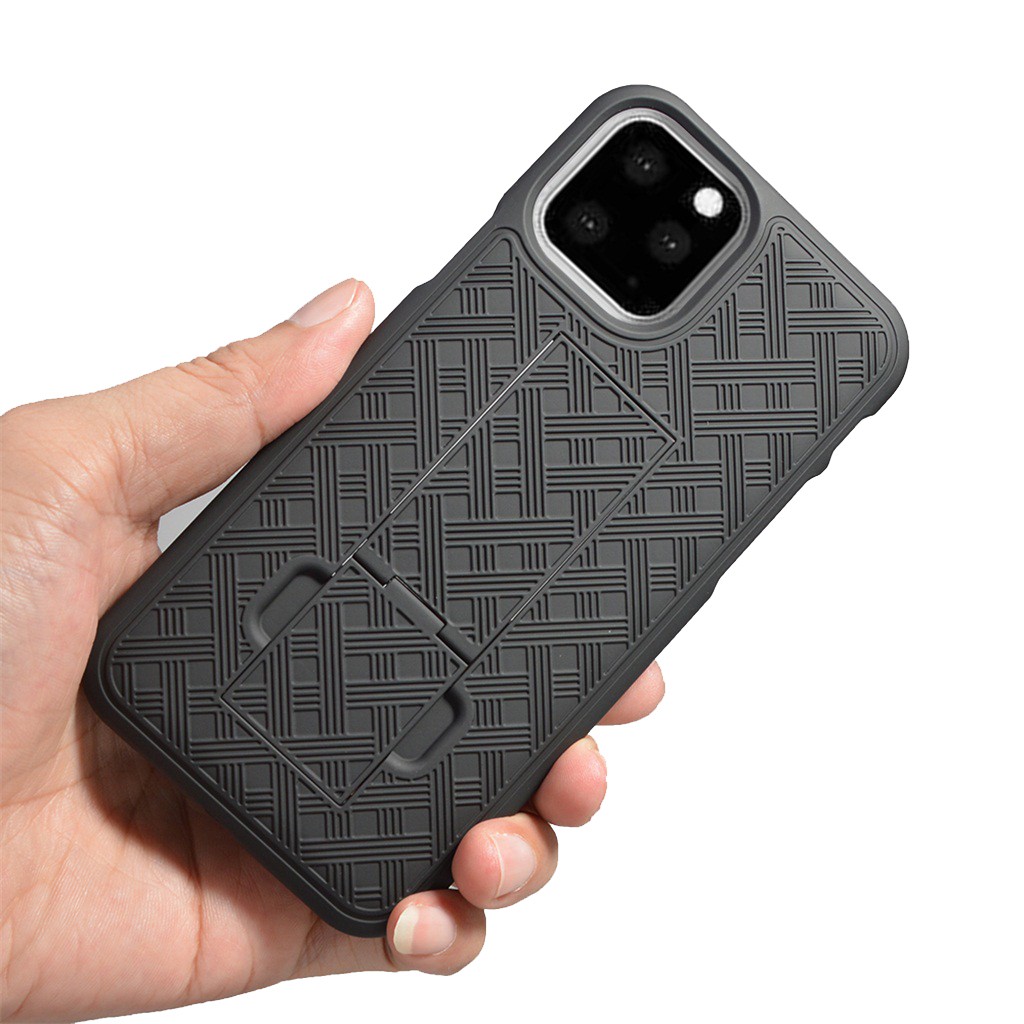 Fundas para teléfonos móviles para iphone 11pro MAX 6,5 pulgadas fundas para iphone negro carcasa dura Delgada funda con Clip para cinturón funda 19SEP16