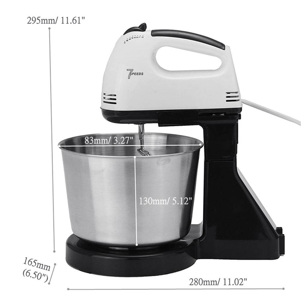 Portable Multifunctional 7 Speed Electric Food Cake Egg Dough Blender Handheld Stand Mixer With 1.7L Bowl