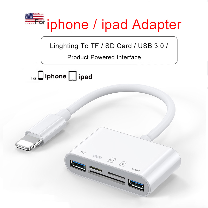 Otg Reader Voor Ios Naar Usb 3.0 Camera Adapter Mobiele Telefoon Accessoires Converter Voor Ipod Keyboard Ios 13 Connector: L to 5