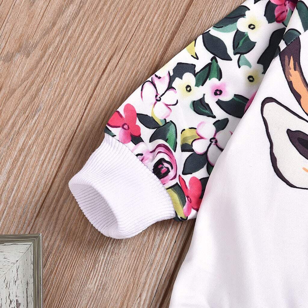 Baby Meisjes Kleding Set Peuter Meisjes Kerst Cartoon Herten Tops Bloemen Broek Outfits Set Kerst Baby Kleding