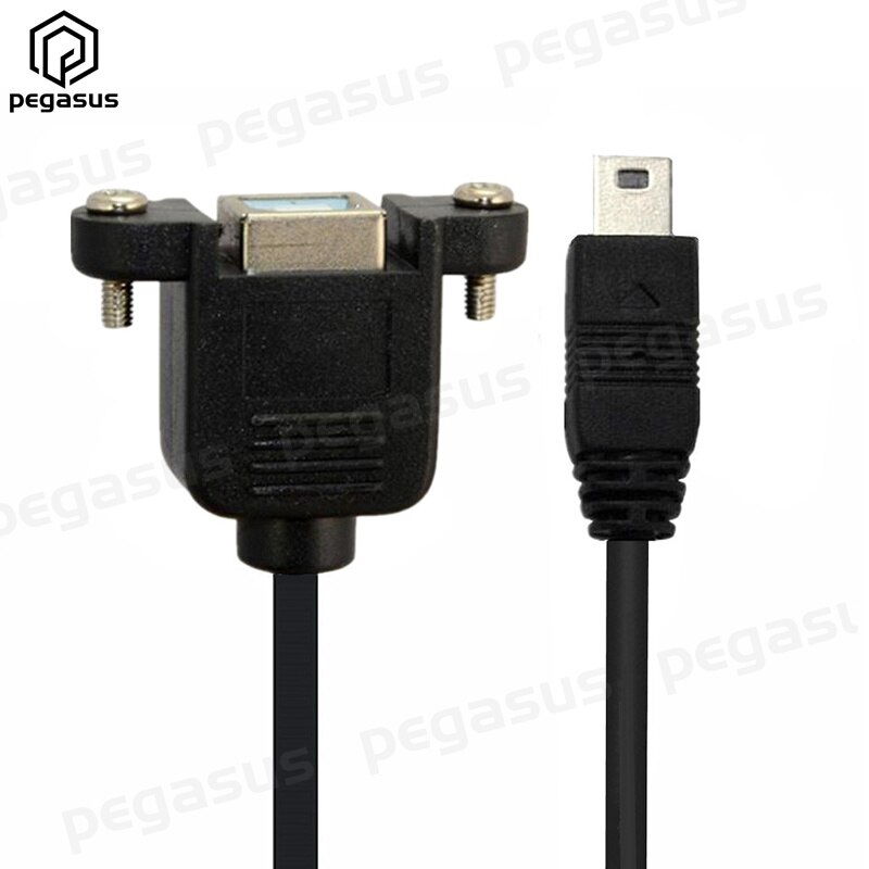 0.5m USB 2.0 B Female to Mini 5Pin Male 90 Degree Elbow Up / Down / Left / Right / Straight USB Extension Cable: Straight
