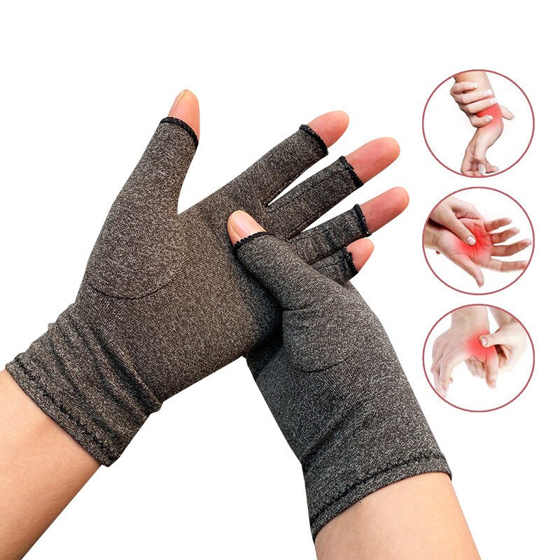 1 Pair Compression Arthritis Gloves Premium Arthritic Joint Pain Relief Hand Gloves Therapy Open Fingers Compression Gloves