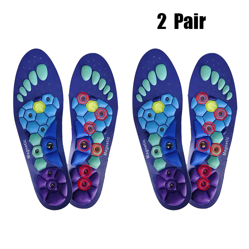 1/2 Paar Fuß-Akupressur-Einlegesohlen, Fußtherapie, Reflexzonenmassage-Einlegesohle, unisex, orthopädische Fußgewölbeunterstützung, Schuheinlage, Reisen, atmungsaktiv: Schwarz / 0