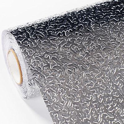 Keuken Olie-Proof Waterdicht Stickers Anti-Fouling Hoge Temperatuur Aluminiumfolie Zelfklevend Behang Kachel Kast stickers: Orange Peel / 60X100CM