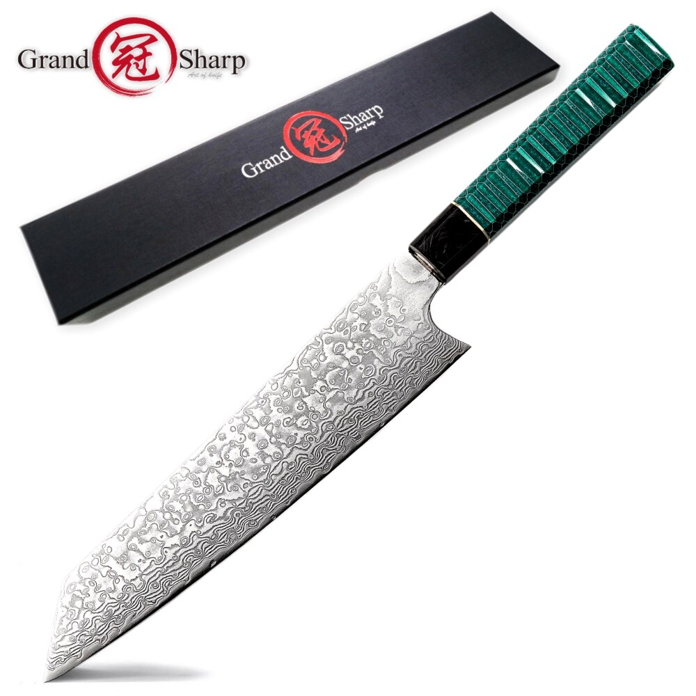 Couteaux de cuisine japonais damas Chef Kiritsuke Santoku, couteau d'office 67 couches VG10 damas en acier, outils Sashimi pour Sushi: kiritsuke knife