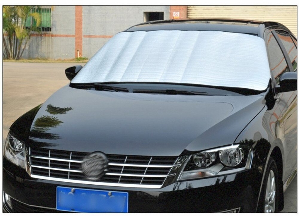 1 pc 150cm x 70cm janela traseira do carro pára-sol pára-sol frente uv proteger refletor sol sombra para a janela do carro cobre sol viseira prata