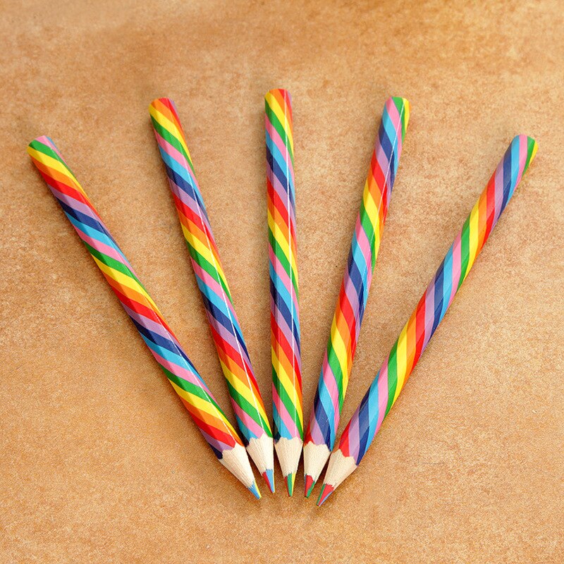 4 lindo de madera de lápiz de Color arcoíris de caramelo Color a 4 concéntricos, dibujo a lápiz conjunto para los estudiantes Estudiante de pintura Graffiti arte suministros