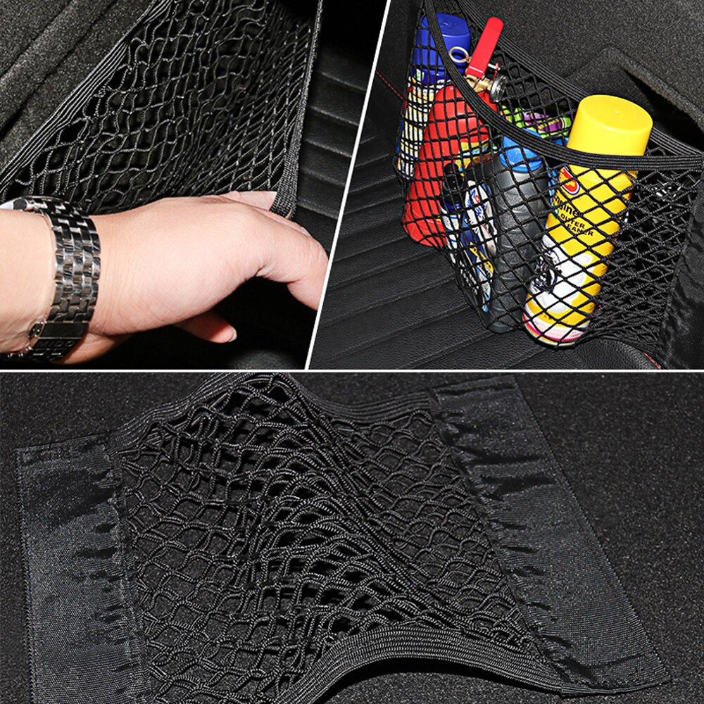 Filet élastique pour siège arrière de voiture, sac de rangement universel, autocollant magique