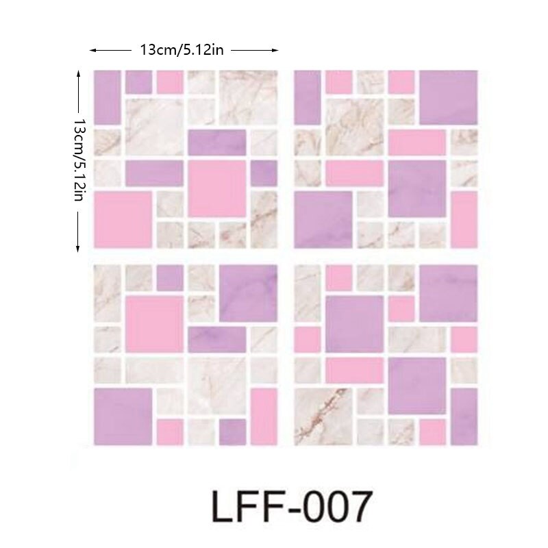 13*13cm 4 stk middelhavsstil retro fliser badeværelse køkken mosaik marokkansk arabisk wallstickers køkken backsplash selvklæbende: Lff 007