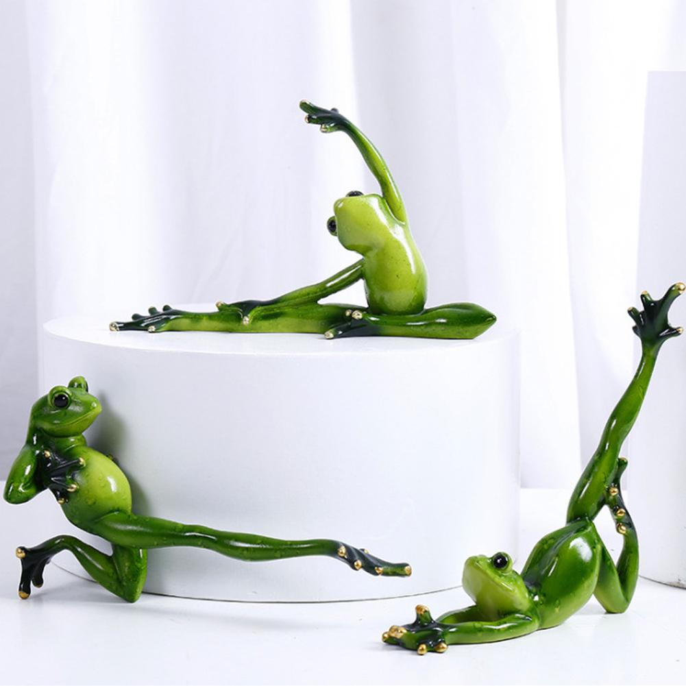 Figurines de Yoga nordique en résine grenouille | Décorations artisanales de jardin nordique, ornements de magasin d'animaux pour porche, accessoires de décoration pour la maison