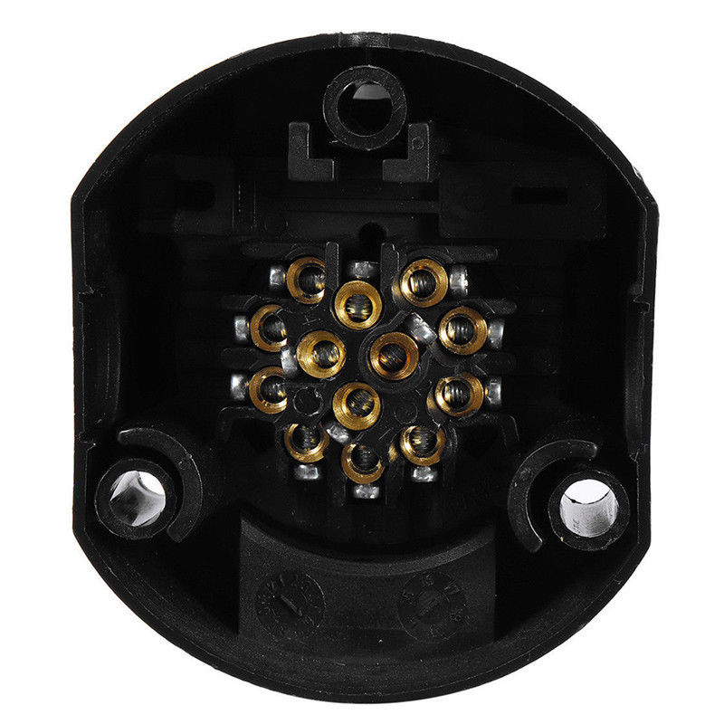 Adaptador de enchufe impermeable para remolque caravana camión negro útil