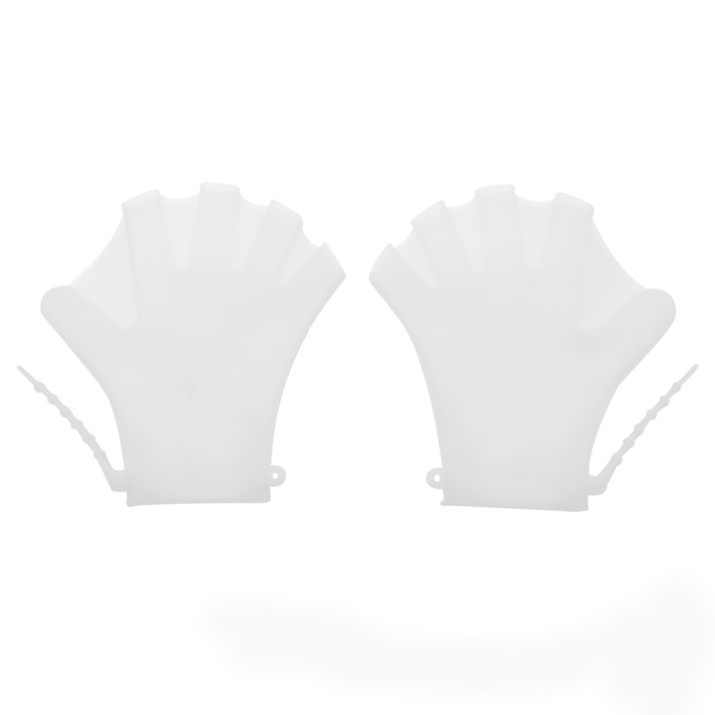 Silicone Swim Fins Adjustable Diving Duck Fins for Adults and Children Practice Swimming Gloves