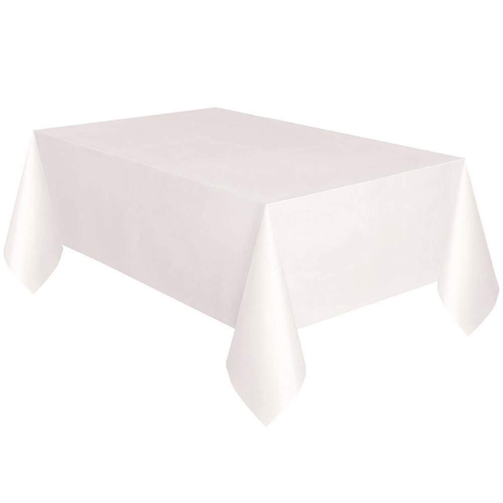 Wegwerp Tafelkleed Plastic Banket Party Rechthoek Bureau Tafel Cover 54X72 Inch P666: White