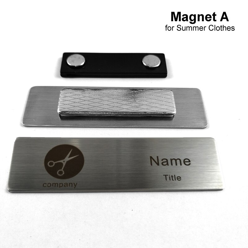 Magnet Name Plate Metal Badge Holder Engraved Blac... – Grandado