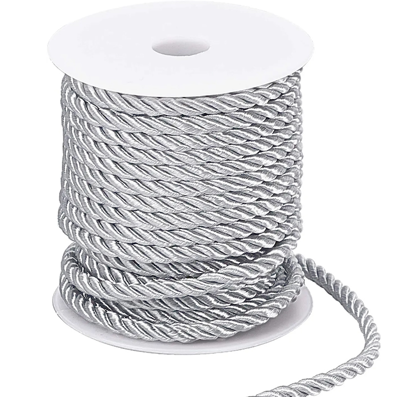 Cordón trenzado de 5MM, adorno de cuerda artesanal, cuerda decorativa de poliéster, cordón hecho a mano para manualidades de costura, tapicería, decoración del hogar, 5m: Latón envejecido