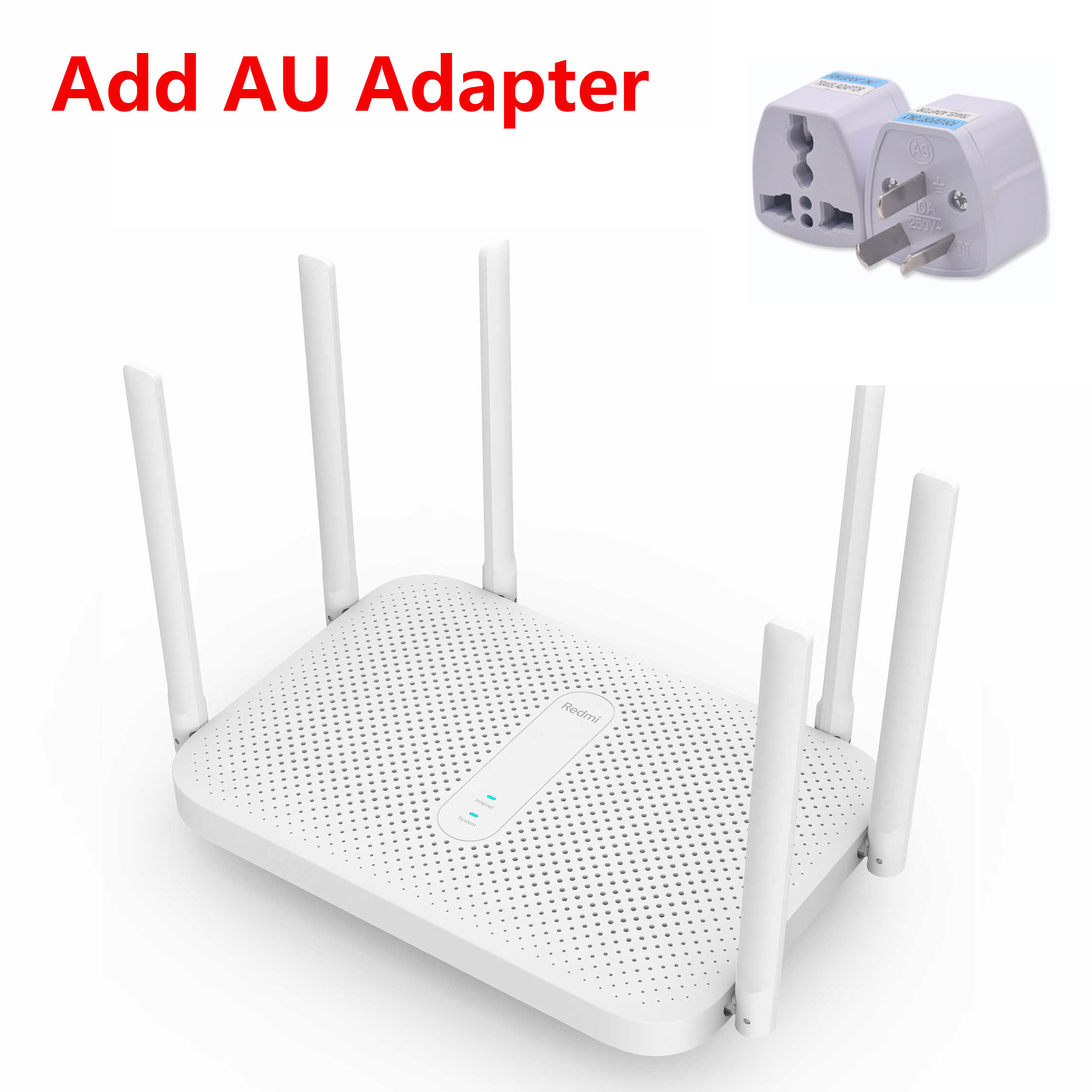 Xiaomi Redmi AC2100 Router Gigabit 2.4G 5.0 Ghz 128 Mb Ram 2033Mbps Wireless Router Wifi Repeater 6 High Gain Antennas Wider: add AU Adapter