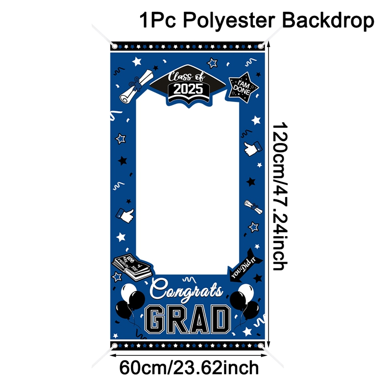 Accesorios para fotomatón de graduación de 2025, pancarta con marco para celebraciones de graduación de la clase de 2025, decoración, fondo de fotografía, suministros para fiestas: Amarillo fluorescente