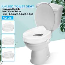 6cm/10cm/16cm Bathroom Raised Toilet Seat Height Elevated Safety Lift Without Cover Disabled Elder Pregnant Safety Toilet Seat