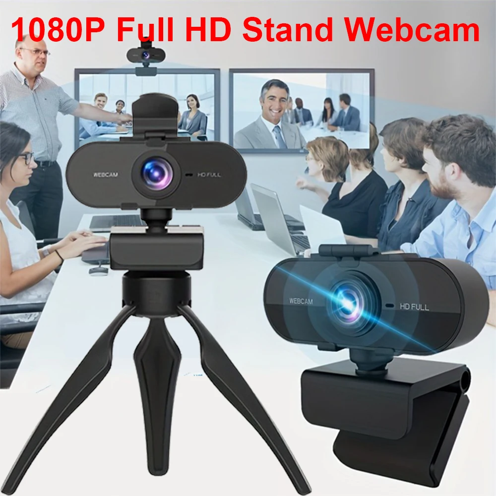 Webcam completa per  hd 1080p computer con microfono, chiamata vocale, conferenza, telecamera in diretta, copertura per la privacy, supporto per gioco, webcam in diretta