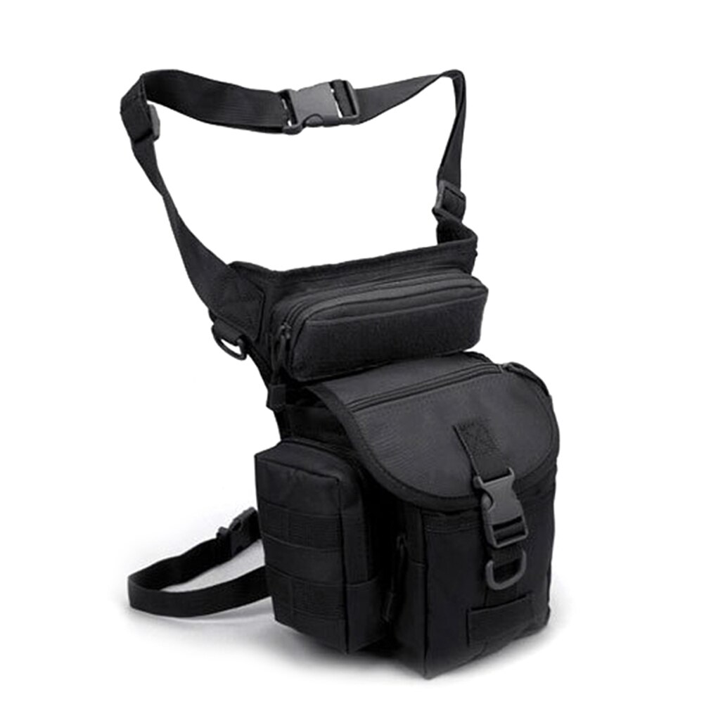 Male Motorcycle Hip Thigh Waist Pack Leg Portable Outdoor Bag Pouch: Black