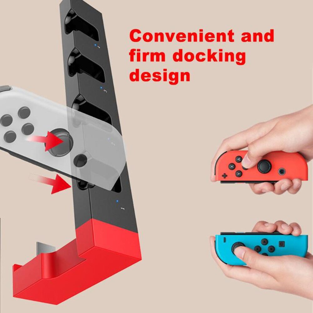 4-Slot Portable Controller Charger Charging Dock Stand Station Holder For Nintendo Switch Joy-Con Game Console Charging Stand