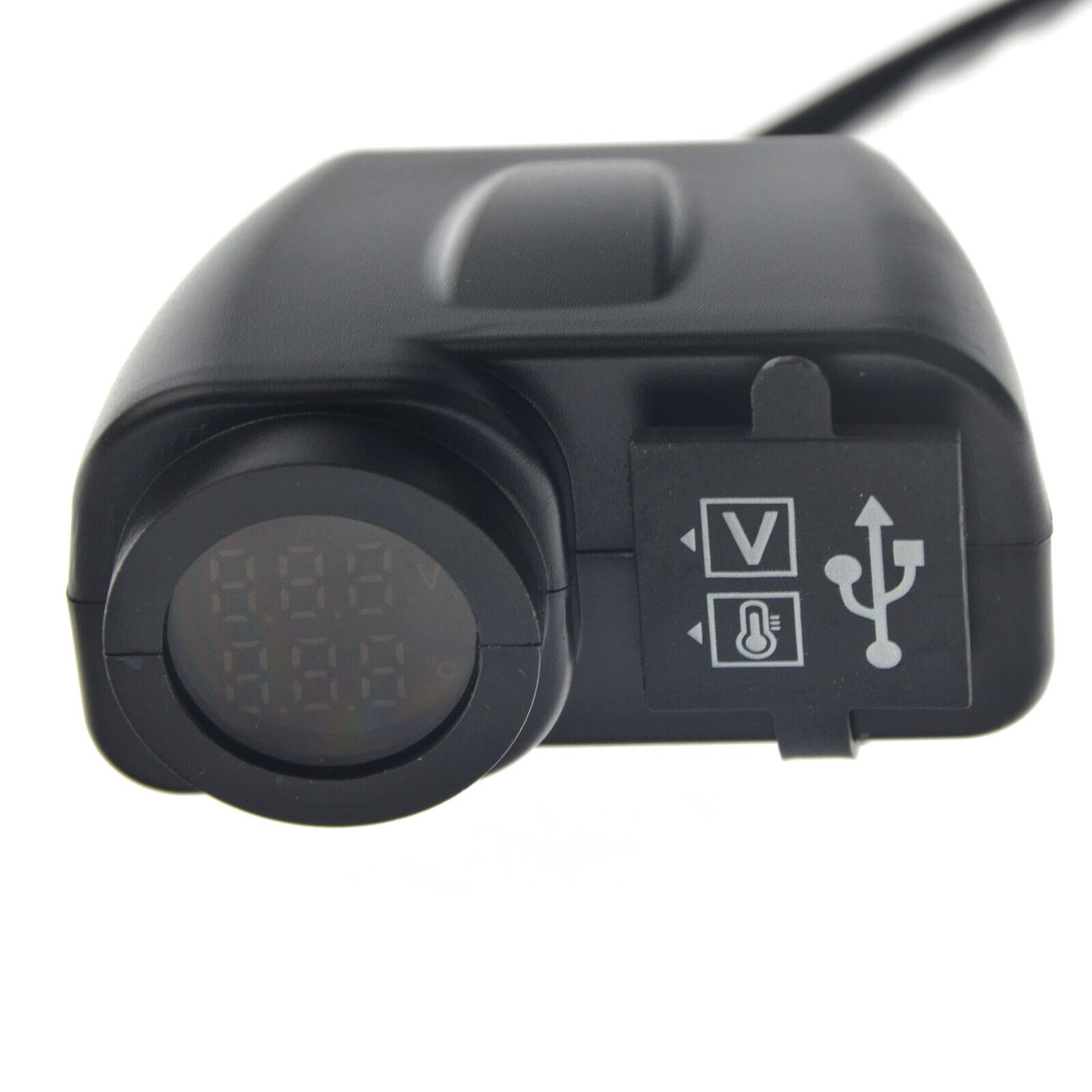 1pc motorfiets usb lader digitale voltmeter thermometer usb 2.0 69 * 55 * 34.5mm led