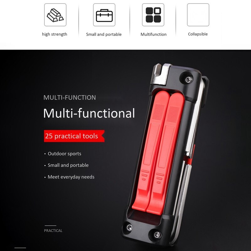 Bike Multifunction Tool Kits Multitool Tire Repair Tool Set with Screwdriver Hex Wrench Extractor for MTB Road Bike